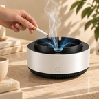 Cenicero con purificador de aire y absorción de humo