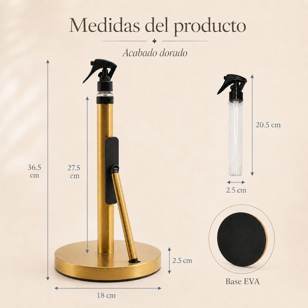 Pack completo: Portarrollos con pulverizador + Bayetas de microfibra