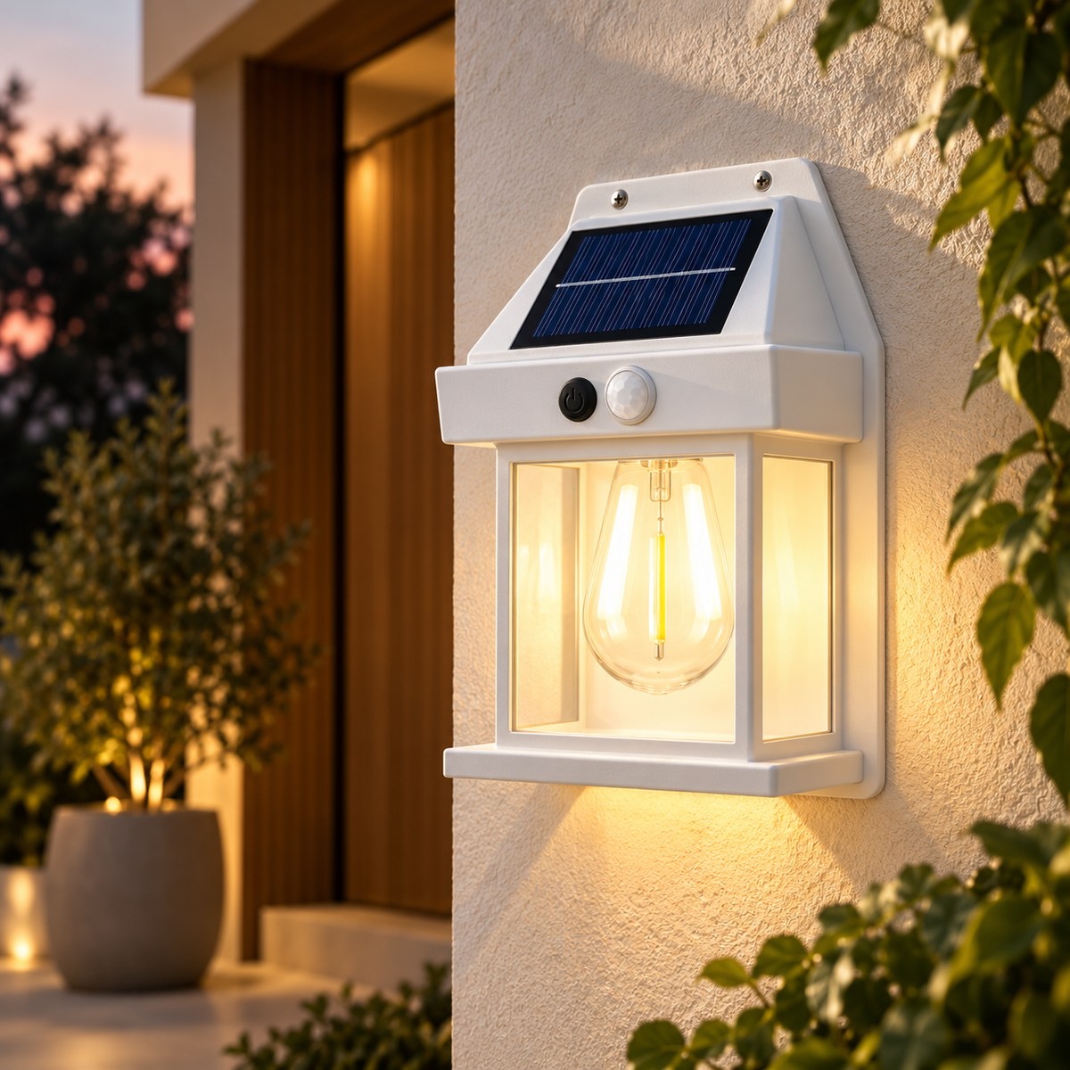 Lámpara solar de pared con sensor de movimiento