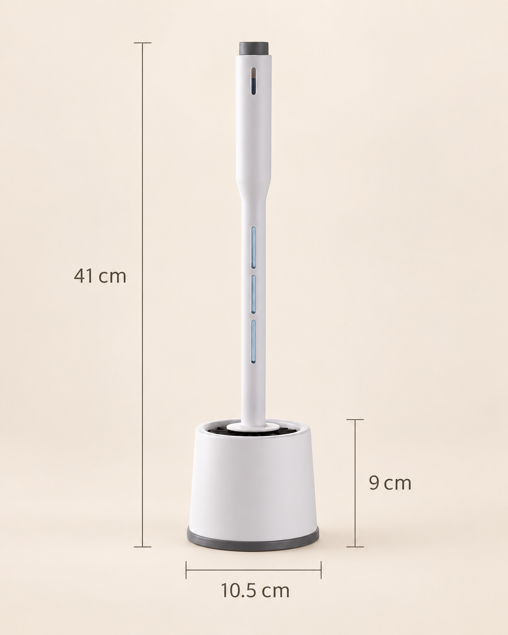 Medidas de la escobilla: 41 cm de alto y base de 10,5 cm