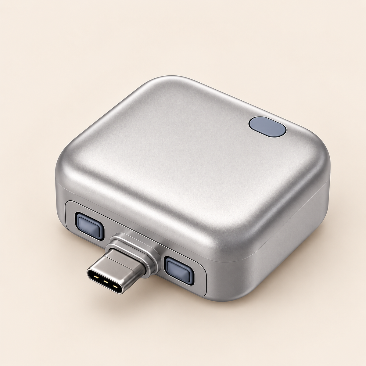 Cargador inteligente gris plateado con conector USB-C