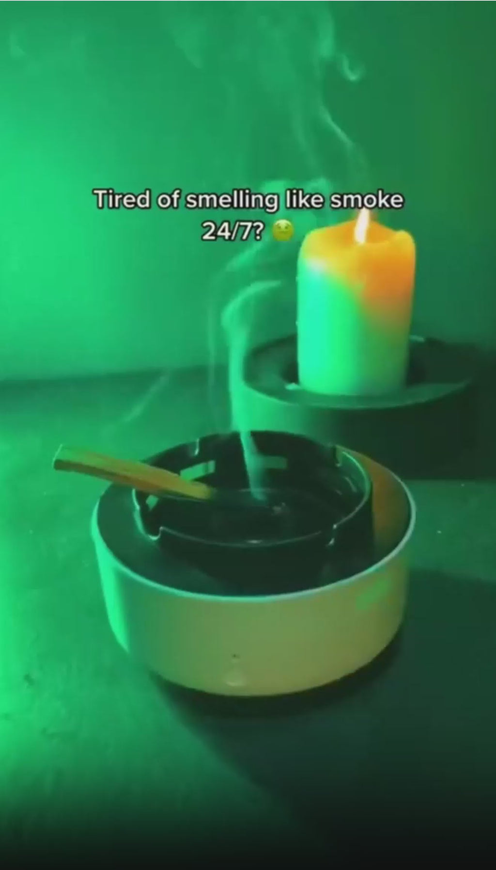 Cenicero con purificador de aire y absorción de humo